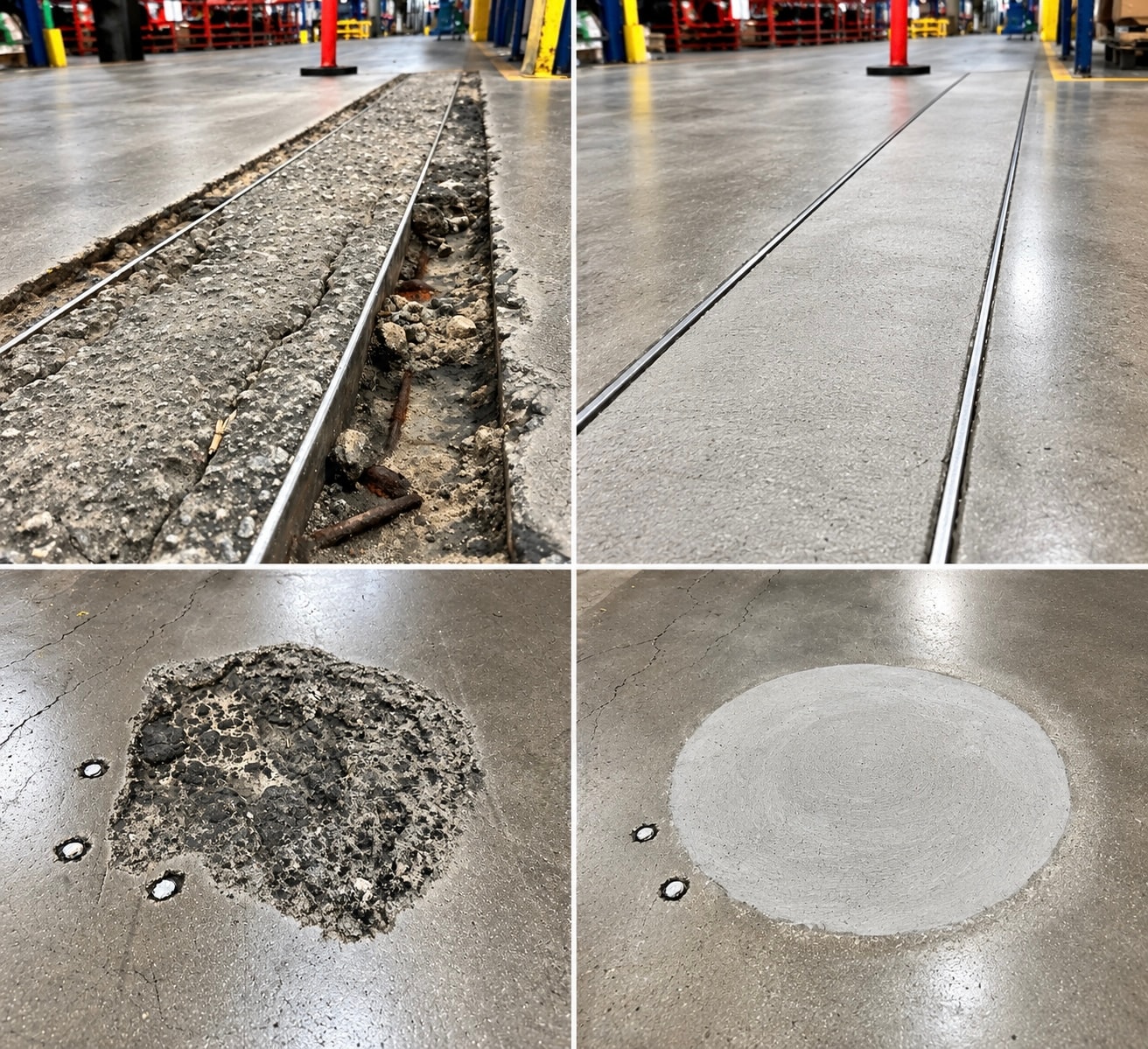 Reparación de pisos con mortero epóxico — Epoxher pisos industriales Mexicali