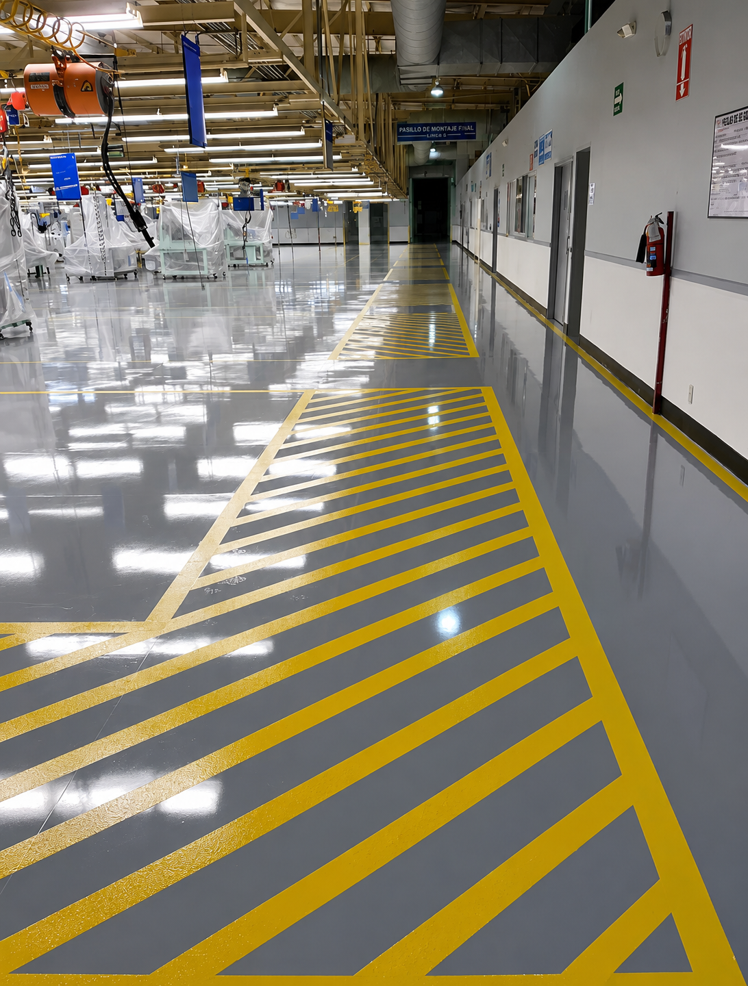 Señalización de pisos industriales — Epoxher pisos industriales Mexicali